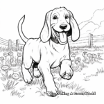Running Basset Hound Coloring Collection 3