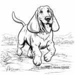 Running Basset Hound Coloring Collection 4