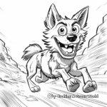 Running Coyote Action Scene Coloring Pages 3