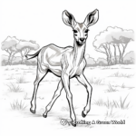 Running Gazelle Coloring Sheets 3