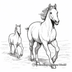 Running Horses in the Plains Coloring Pages 2
