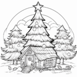 Rustic Country Christmas Tree Coloring Pages 1