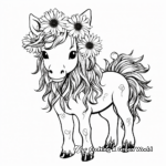 Rustic Daisy Unicorn Coloring Pages 1
