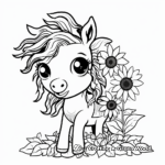 Rustic Daisy Unicorn Coloring Pages 2