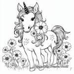 Rustic Daisy Unicorn Coloring Pages 4