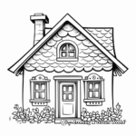 Rustic Farmhouse Gingerbread House Coloring Pages 1