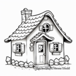 Rustic Farmhouse Gingerbread House Coloring Pages 2