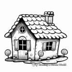 Rustic Farmhouse Gingerbread House Coloring Pages 3