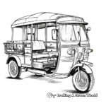 Rustic Indian Auto Rickshaw/Tuk-Tuk Coloring Pages 1