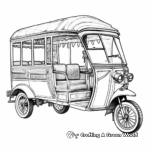 Rustic Indian Auto Rickshaw/Tuk-Tuk Coloring Pages 2