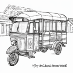 Rustic Indian Auto Rickshaw/Tuk-Tuk Coloring Pages 3