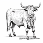 Rustic Texas Longhorn Cow Coloring Pages For Adults 1