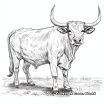 Rustic Texas Longhorn Cow Coloring Pages For Adults 4
