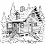 Rustic Wilderness Cabin Coloring Pages 2