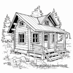 Rustic Wilderness Cabin Coloring Pages 4