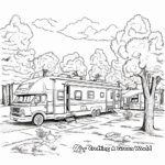 RV Park Coloring Pages: Campers and Nature Combined 1