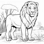 Safari Adventure: Lion Coloring Pages 3