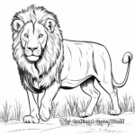 Safari Expedition: Lion Coloring Pages 3