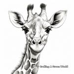 Safari with Realistic Giraffe Coloring Pages 3