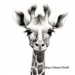 Safari with Realistic Giraffe Coloring Pages 4