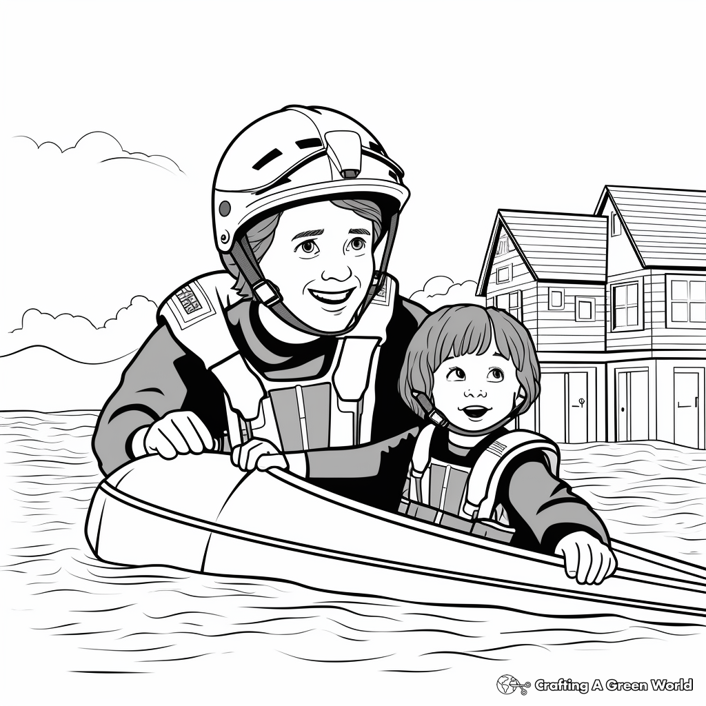 Safety Measures: Emergency Water Rescue Coloring Pages 3