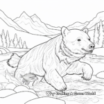 Salmon and Bear Coloring Pages: A Wild Moment 1