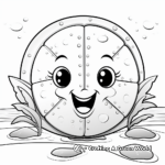 Sand Dollar in Sea Bed Environment Coloring Pages 2