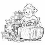 Santa and his bag of Toys Coloring Pages 1