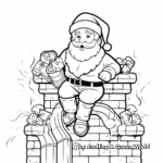 Santa Claus in the Chimney Coloring Pages 2