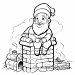 Santa Claus in the Chimney Coloring Pages 3