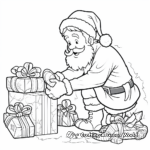 Santa Placing Gifts Stocking Coloring Pages 1