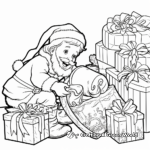 Santa Placing Gifts Stocking Coloring Pages 2