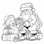 Santa Placing Gifts Stocking Coloring Pages 4