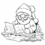 Santa Reading Wish List Coloring Pages 2