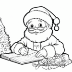 Santa Writing Letters Coloring Pages 1