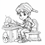 Santa's Busy Elf Workshop Coloring Pages 4
