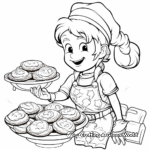 Santa's Elven Bakers Cooking Christmas Cookies Coloring Pages 1