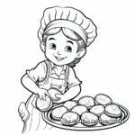 Santa's Elven Bakers Cooking Christmas Cookies Coloring Pages 3