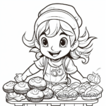 Santa's Elven Bakers Cooking Christmas Cookies Coloring Pages 4