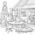 Santa's Workshop Scene Coloring Sheets 1