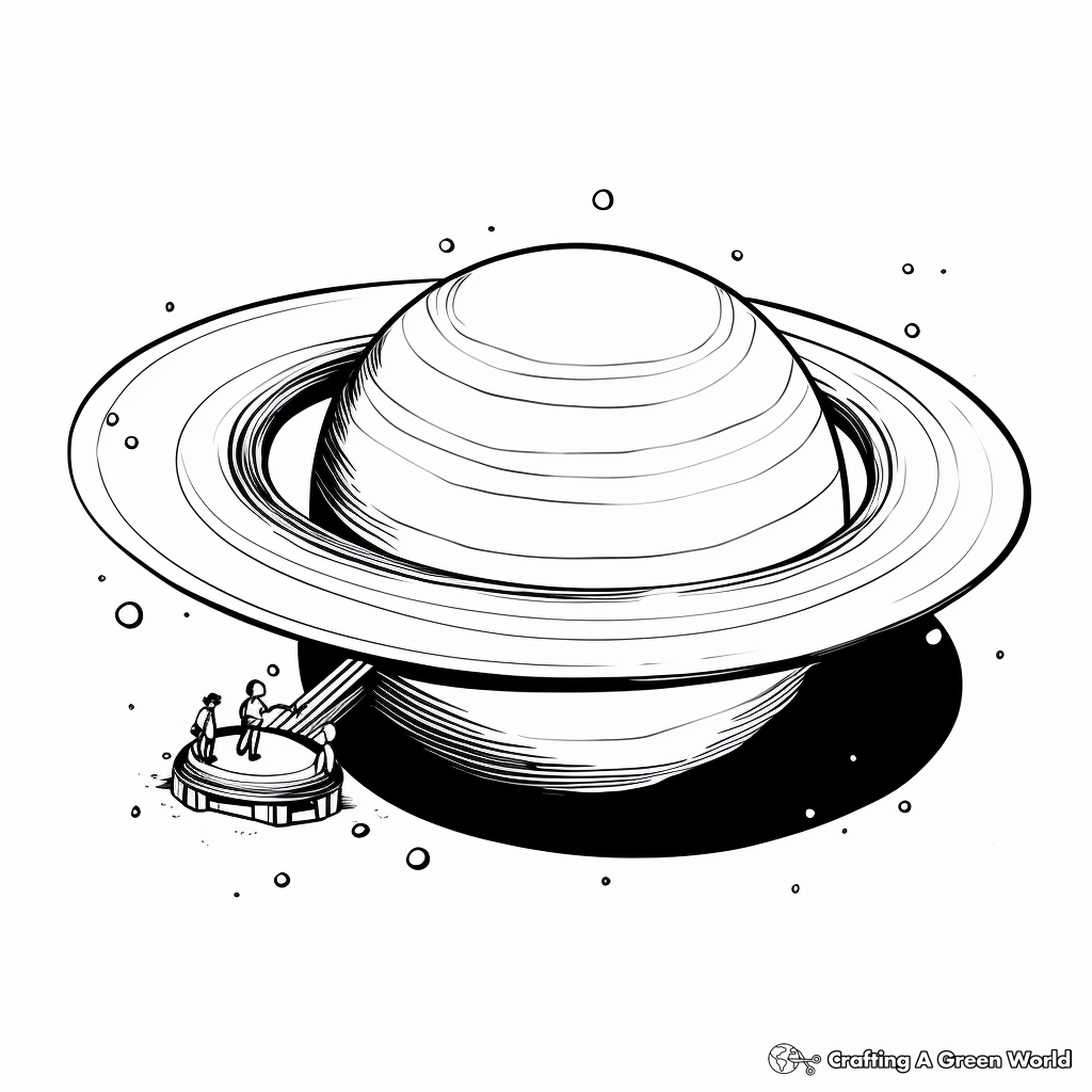 Saturn with Its Rings Coloring Pages 1