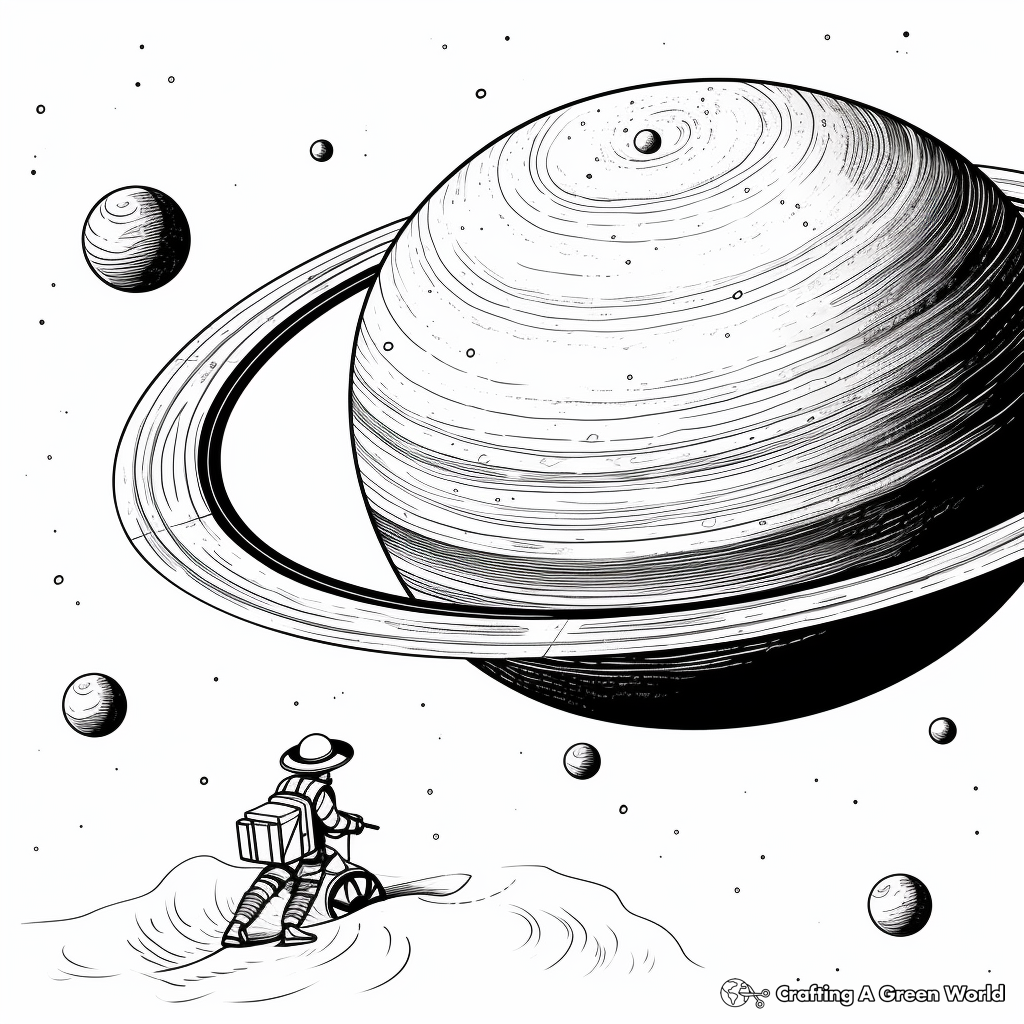Saturn with Its Rings Coloring Pages 2