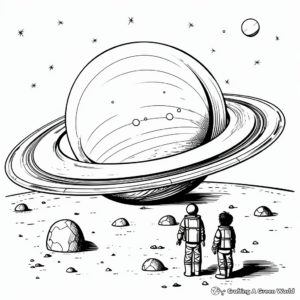 Saturn with Its Rings Coloring Pages 3