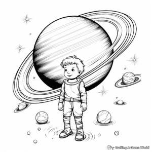 Saturn with Its Rings Coloring Pages 4