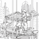 Scaffold and Bricklayers Coloring Page 3