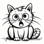 Scared Halloween Cat Coloring Page 4