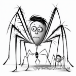 Scary Daddy Long Legs Art Coloring Pages 1
