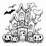 Scary Haunted House Coloring Pages for Halloween 3