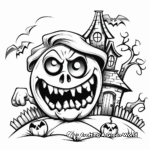 Scary Haunted House Coloring Pages for Halloween 4