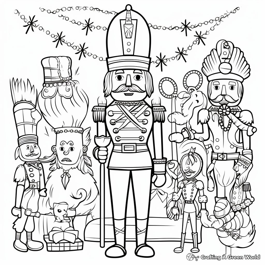 Scenes from Nutcracker Ballet Coloring Pages 1